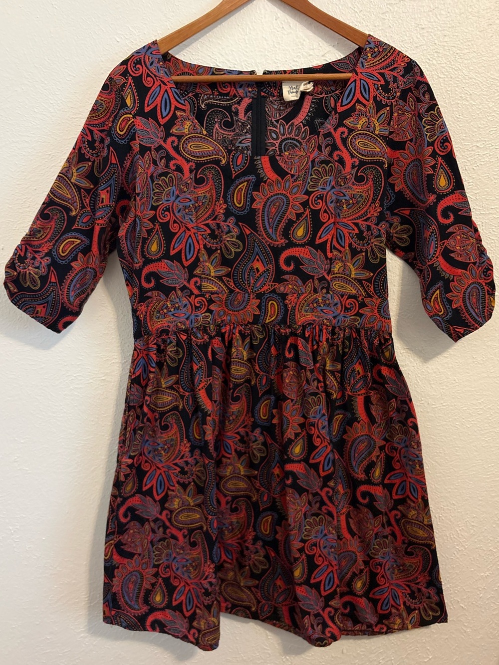 Mata Traders Paisley Cotton Dress with Pockets